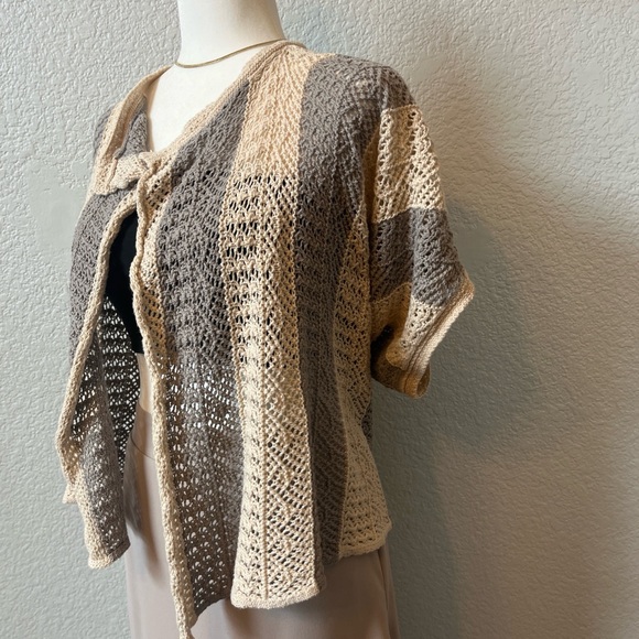 Route 66 Women's Knit Cardigan in Gray and Cream Size M - Picture 2 of 6